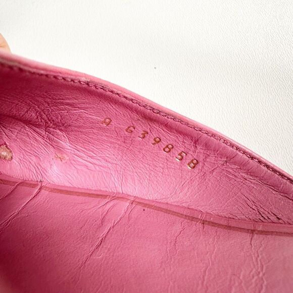 CHANEL 2023 Pink Black Mary Jane Leather CC Logo Flats Size 38 Cap Toe D’Orsay - Picture 12 of 14